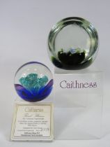 2 Caithness limited edition paperweights " Gold fish" 124/1500 and "Floral illusion" edition 1719.