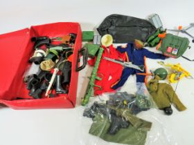 Selection of vintage action man clothes, equipment. See photos.