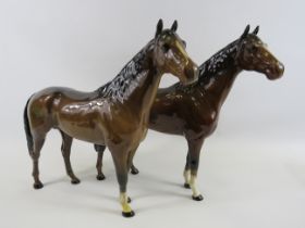 2 Large Beswick race horse figurines (one looks to have had restoration to front legs see pics).