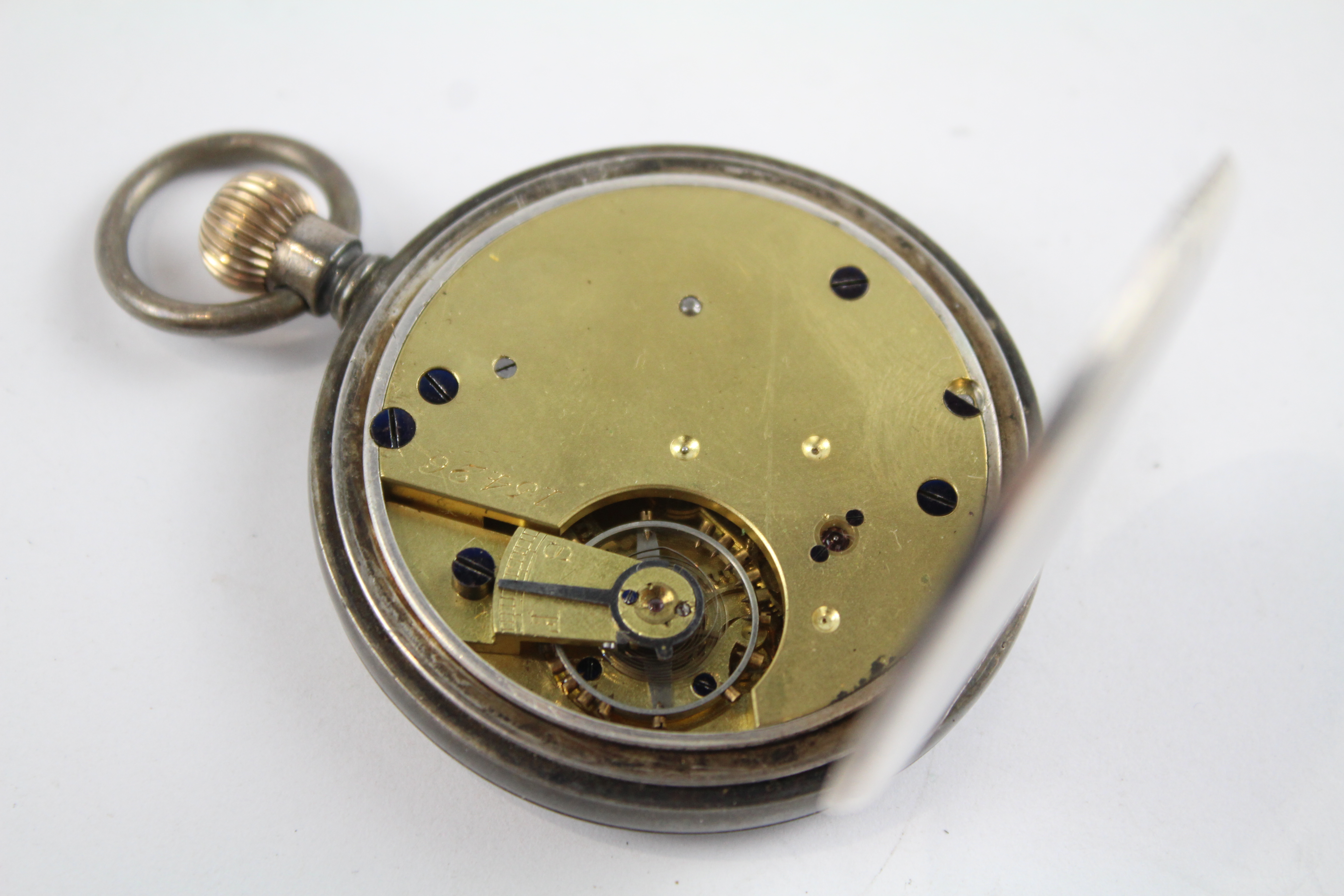 STERLING SILVER Gents Vintage Open Face POCKET WATCH Hand-Wind WORKING 404724 - Image 5 of 5