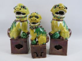 3 Chinese foo dogs (2 have had repairs ) the tallest measures 10".