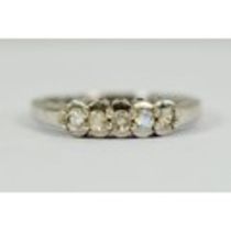 9ct white gold 'dk' white gemstone five stone ring (2.5g) 788815 Finger Size 'N' PA 520