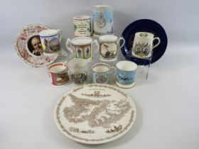 Selection of commemorative mugs, Falklands, peace, RAF etc.