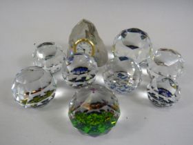 Selection of Crystal glass paperweights including colour changing and Swarovski.