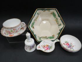 Good mixed lot of Quality Ceramics to include Dresden cabinet cup & Saucer, Crown Derby Dish & Strai