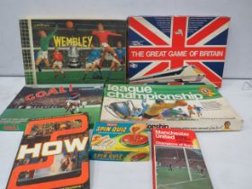 Selection of vintage games 3 of which are football related.