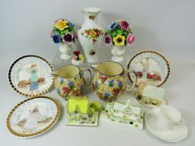 Large Mixed China Lot to include a 'Shelley' Cabinet cup and saucer, Two Graduated Winton jugs, Thr