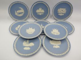 10 Wedgwood jasperware christmas plates 1979 to 1988.