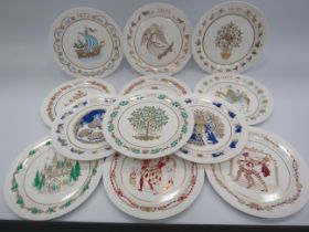 12 Spode Christmas plates 1970 to 1981.