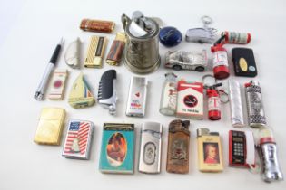 28 x Vintage Novelty Lighters Inc Phone, Pen, Car Etc 609631