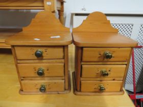 Pair of Pine Kitchen spice drawers, can be wall mounted or free standing. H:14 x W:10 x D:9 Inches.