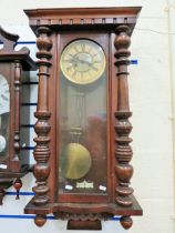 Gustav Becker mechanical wallclock. 32 inch case. Intermittent runner. See photos.