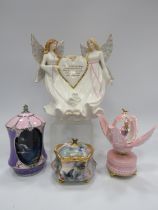 Royal Worcester Compton and Woodhouse musical figurine Wings around my heart plus 3 other musical