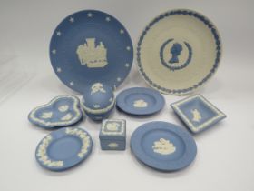 9 Pieces of Wedgwood jasperware, trinkets, plates etc