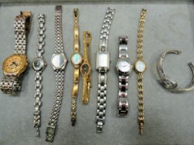 Selection of Ladies quartz watches with metal straps, will need batteries to run. See photos. (PA38