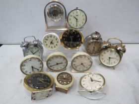 Various vintage alarm clocks mainly Westclox.
