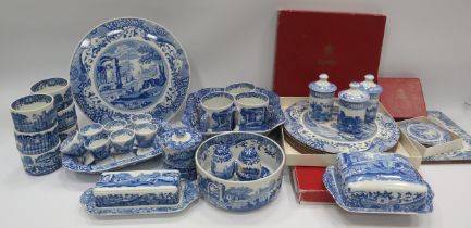 28 Pieces of Spode Blue italian dinnerware and 3 sets of placemats.