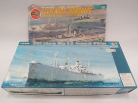 2 Airfix ship models appear to be unused with parts still in packets.