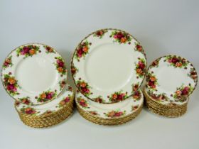 Selection of Royal Albert Dinnerware in the Old Country Roses Pattern, Plates... 6 x 10 inch …11