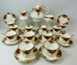 27 Piece Teaset by Royal Albert in the Old Country Roses Pattern. All in good order with no faults.