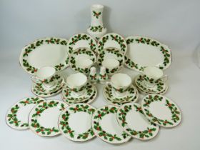 Royal Grafton part Teaset in the 'Noel' pattern together with vase, Cruet set. See photos.