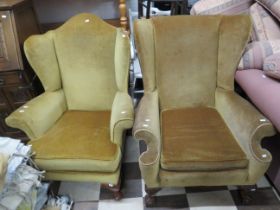 Two Victorian/Edwardian Library/Lounge chairs. Both in good order see photos. S2