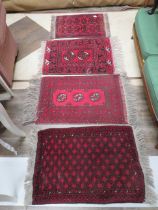 Four small fringed mats. Largest approx 29 x 20 inches. See photos. S2