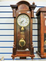 Highland mechanical Chiming Wall clock in wood case. Running order.