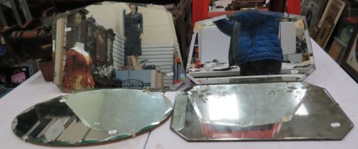 4 Vintage bevel edge mirrors the largest is 56cm by 33cm.