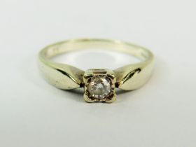 9ct White Gold Diamond set Solitaire ring. Diamond is approx 0.12pt. Finger size 'L-5' 2.2g