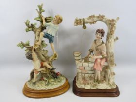 2 Large vintage Capodimonte figurines, the tallest measures 17".