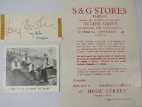 Autographed publicity photographs of the Moody Blues togeter with a signed publicity flyer signed by