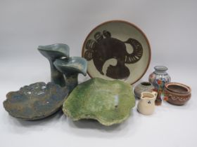 Selection of various studio pottery.