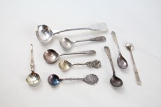 8 x Antique / Vintage Hallmarked .925 SILVER Salt Spoons Inc Georgian 52g 2346062