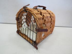 Cat travel basket which appears to be unused.