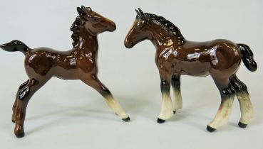 Two Beswick Foals, One perfect, One has Glued repair to rear right leg. See photos.