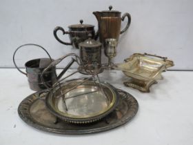 Selection of various vintage silver plated items.