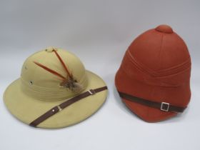 A pith helmet and a pith hat.