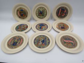 9 x Hornsea pottery christmas plates.