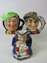 2 Large Royal Doulton toby jugs Sairy Gamp and The Poacher D6429, plus one other.