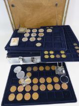 Coin collectors case and a selection of various collectable and vintage uk coins.