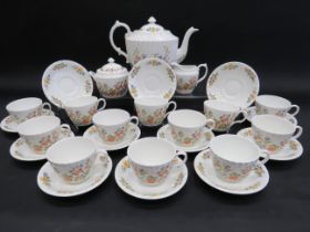 27 Piece Teaset by Aynsley in the Cottage Garden Pattern. Complete and in excellent condition. See