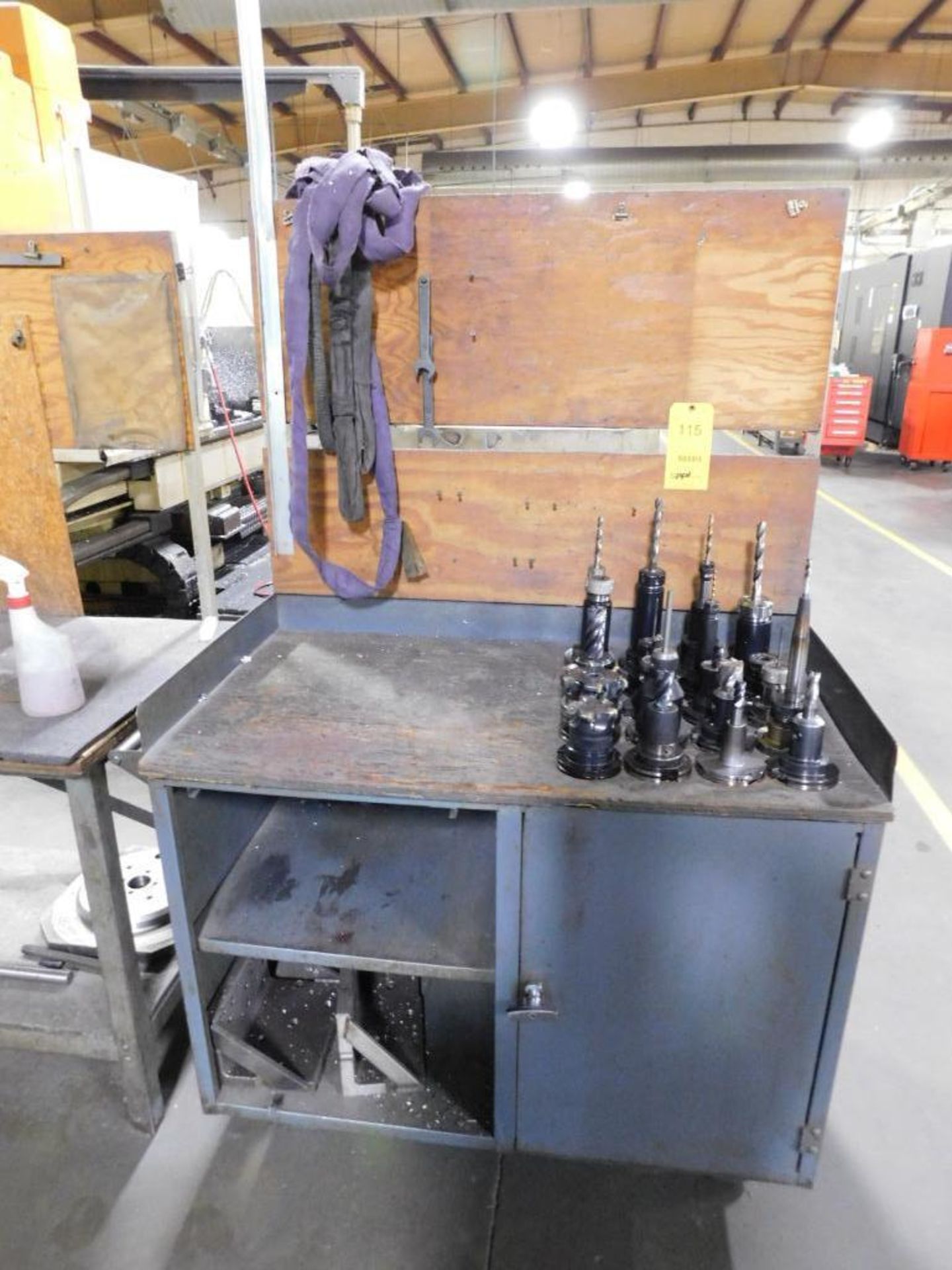 LOT: (20) Assorted CAT 50 Tooling on Rolling Cabinet