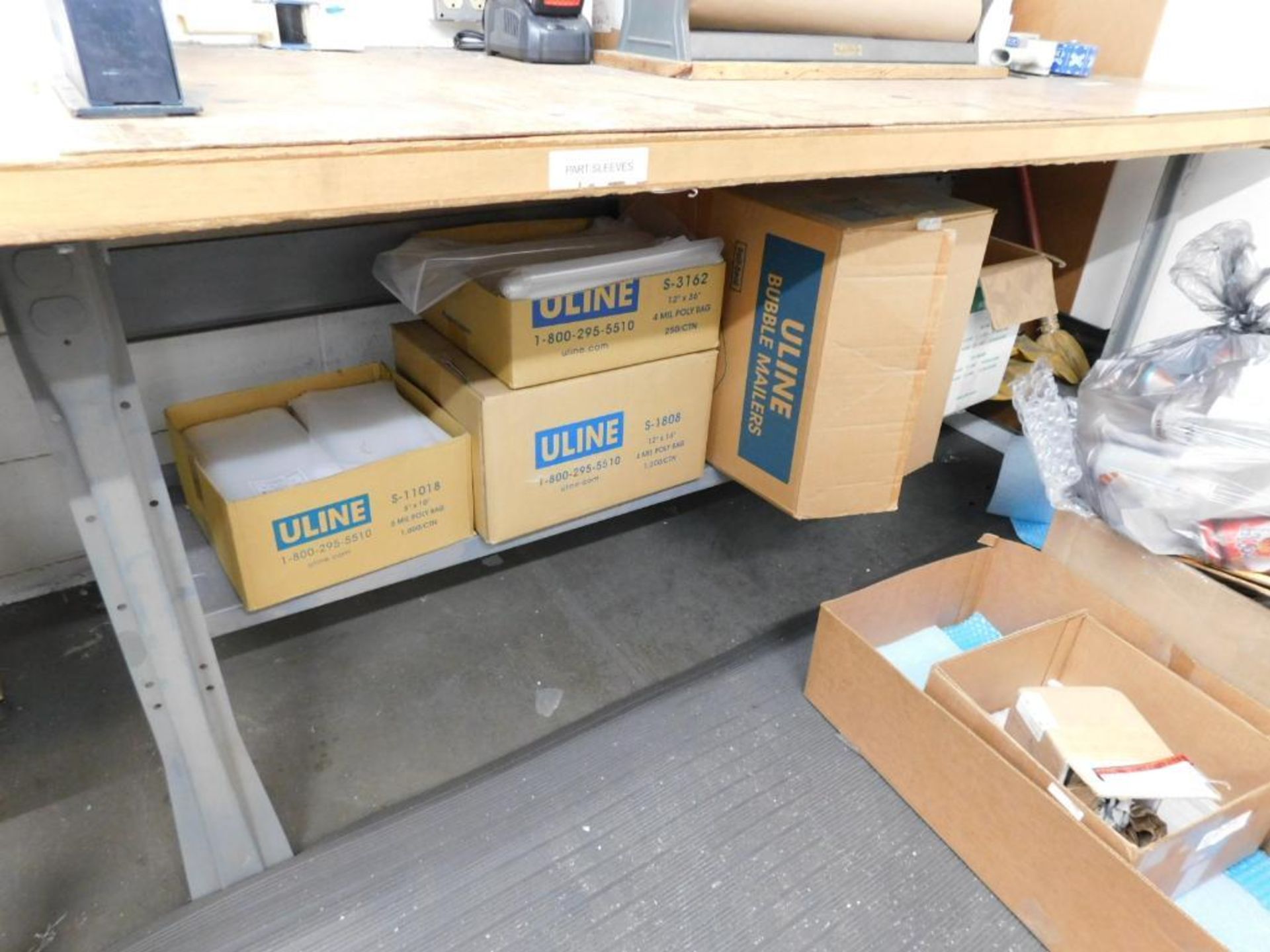 LOT: Contents of Shipping Office: Assorted Shipping Supplies, 6' x 3' Work Bench, 10' x 3' Rolling - Image 6 of 8