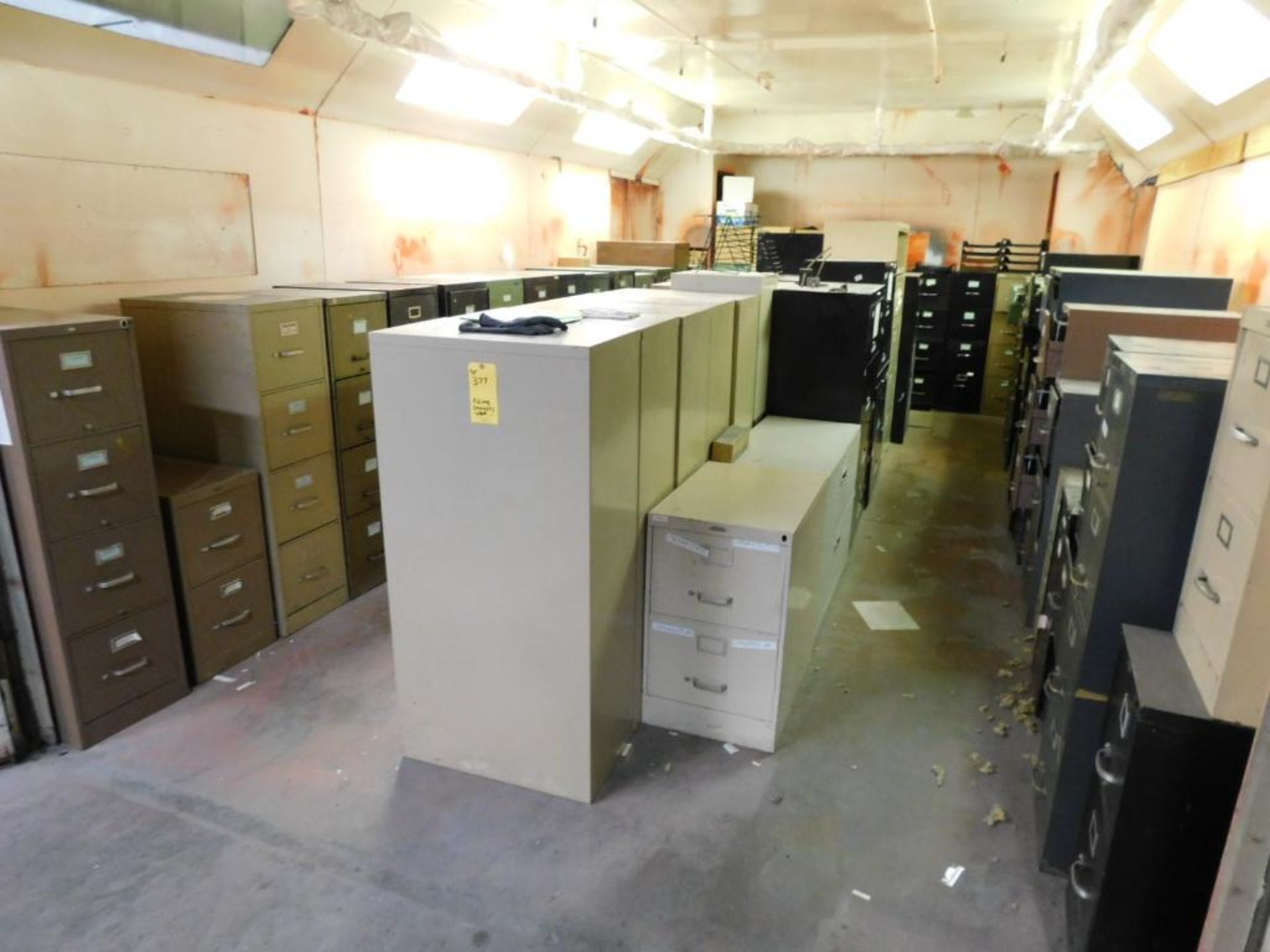 LOT: Contents of Room & Paint Booth, Assorted Filing Cabinets, Shelves w/Contents, Paint Mixer, - Image 6 of 8