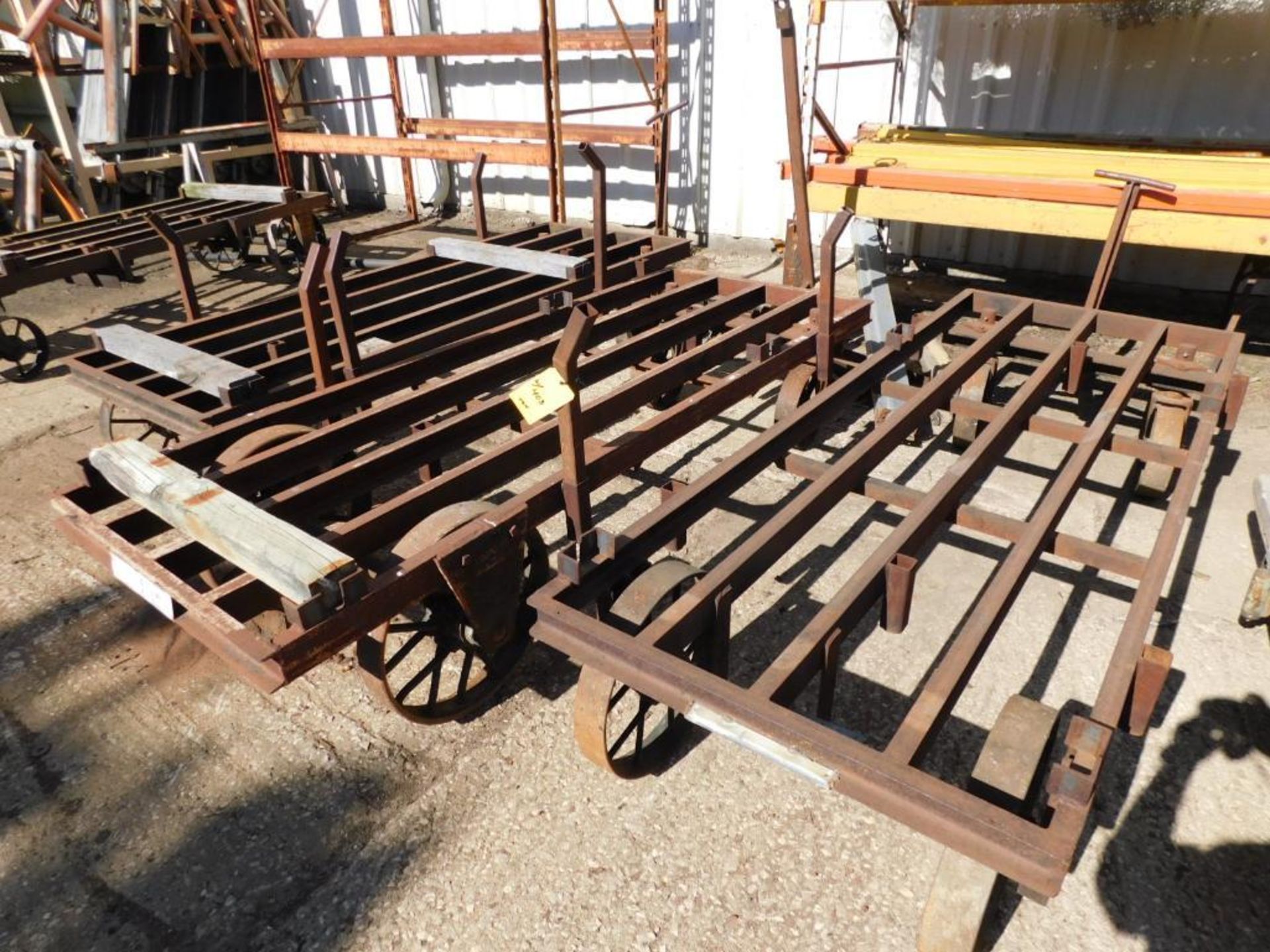 LOT: Heavy Duty Tow Behind Carts, 8' x 3', (1) Inside, (4) Outside - Image 2 of 3