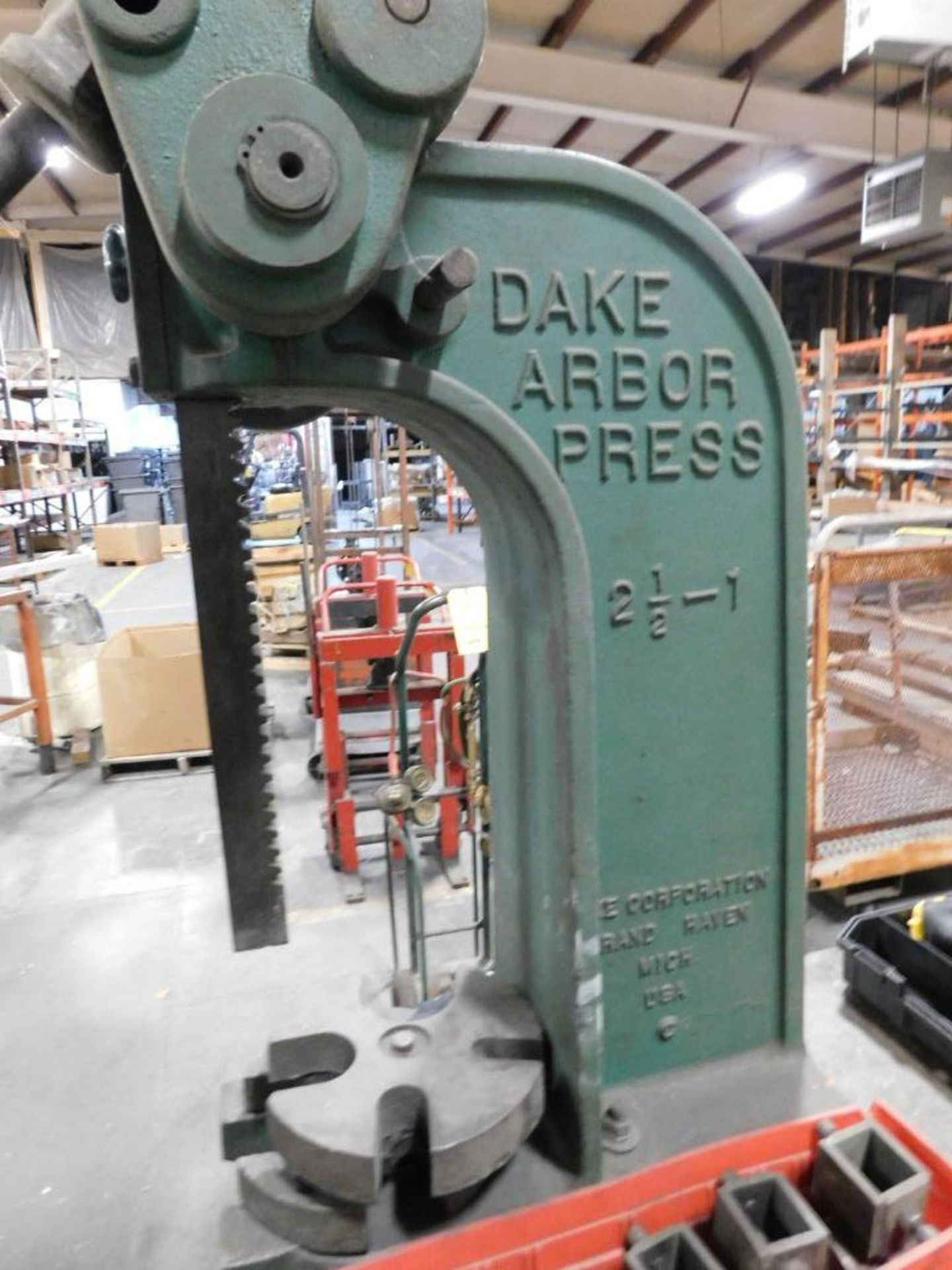 Dake 2-1/2 - 1 Arbor Press w/Accessories (BOLTED TO TABLE) - Image 2 of 3