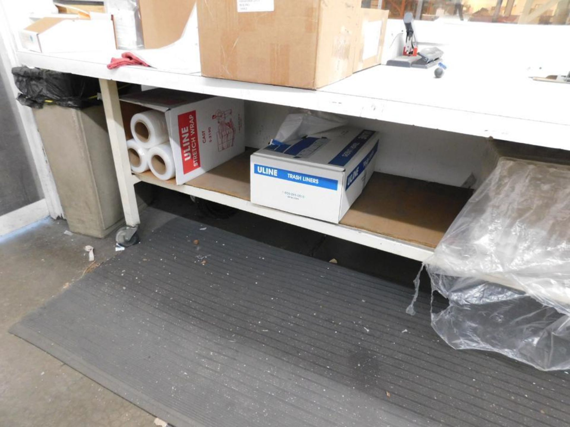 LOT: Contents of Shipping Office: Assorted Shipping Supplies, 6' x 3' Work Bench, 10' x 3' Rolling - Image 7 of 8