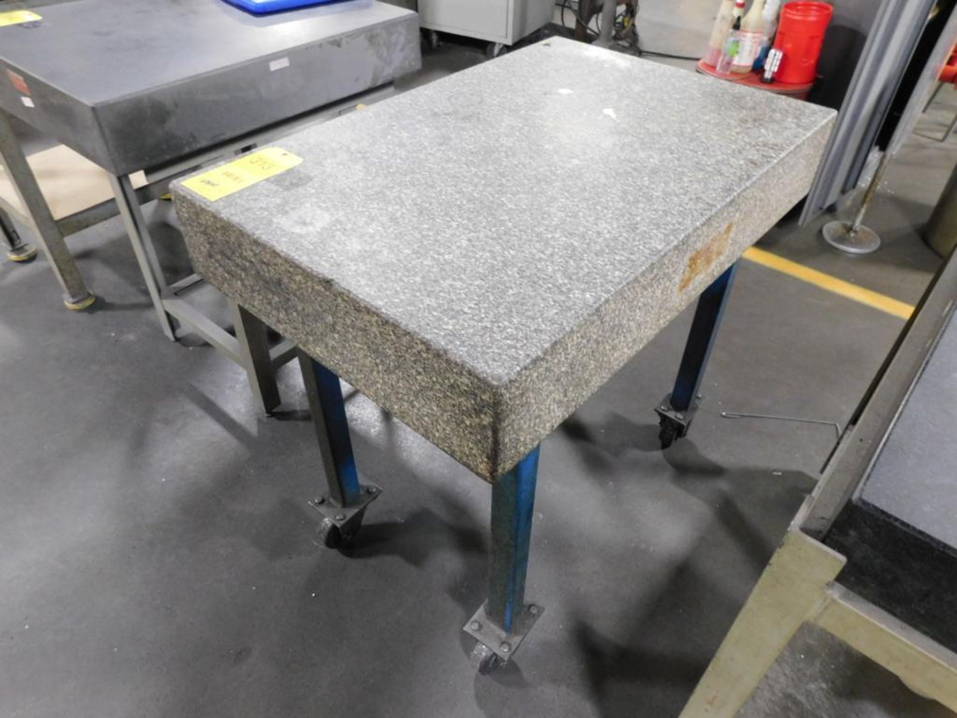 36" x 24" x 6" Granite Surface Plate on Rolling Stand (in calibration)