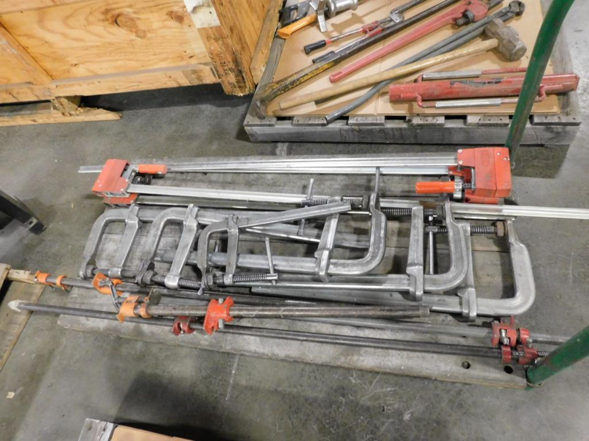 LOT: Bessey HD Bar Clamps, Bessey Clamps, Pony Clamps on Rolling Material Cart, 48" x 24" - Image 2 of 2